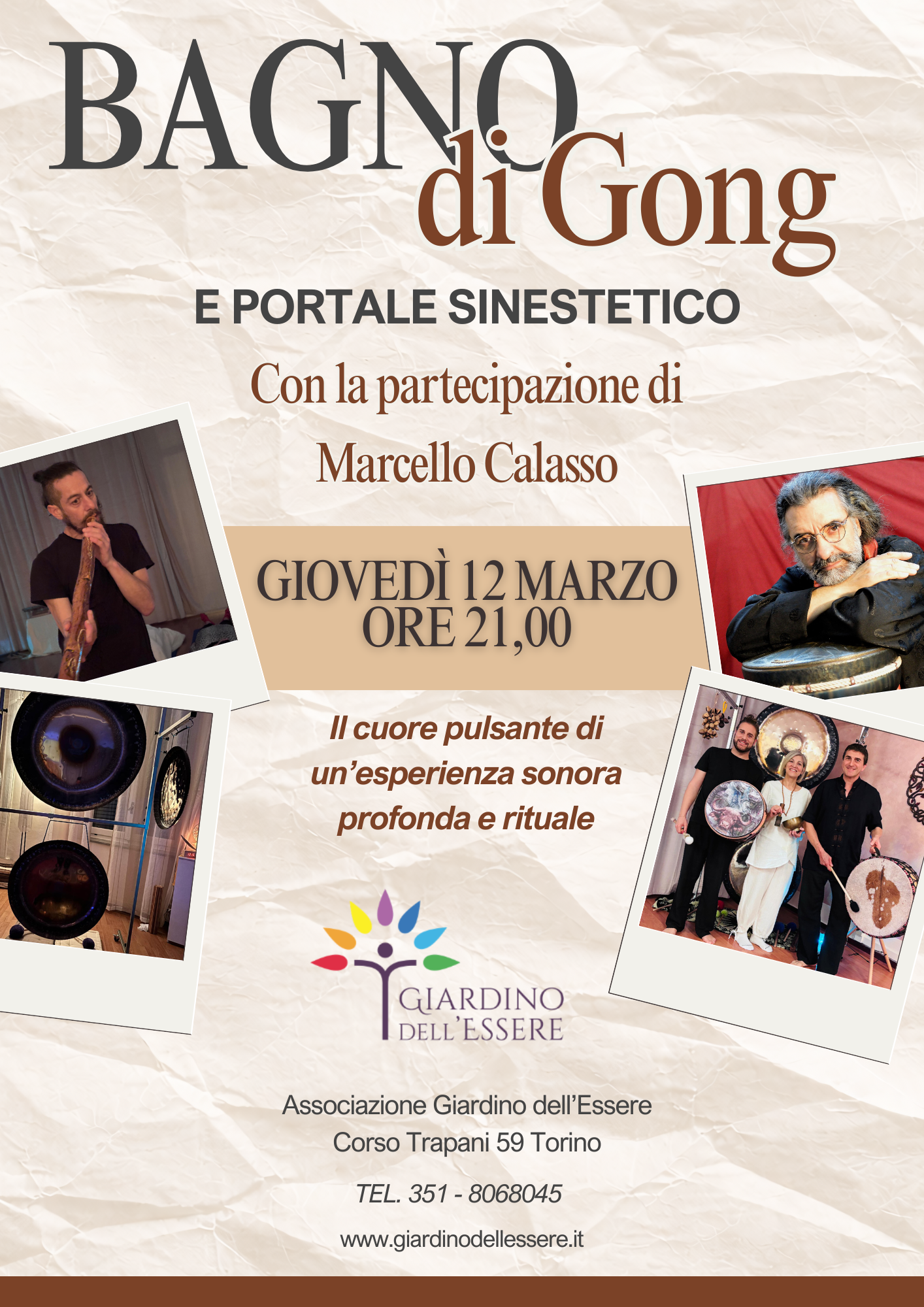 Bagno di Suoni con Gong e Portale Sinestetico