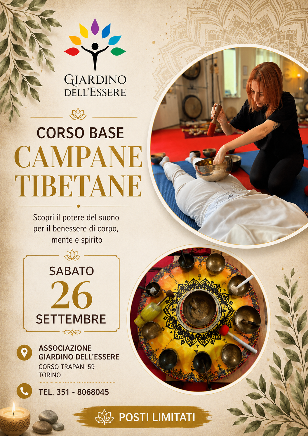 Corso base campane tibetane e massaggio sonoro Settembre 2026