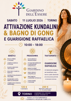 Attivazione Kundalini, Bagno di Gong e Guarigione Raffaelica
