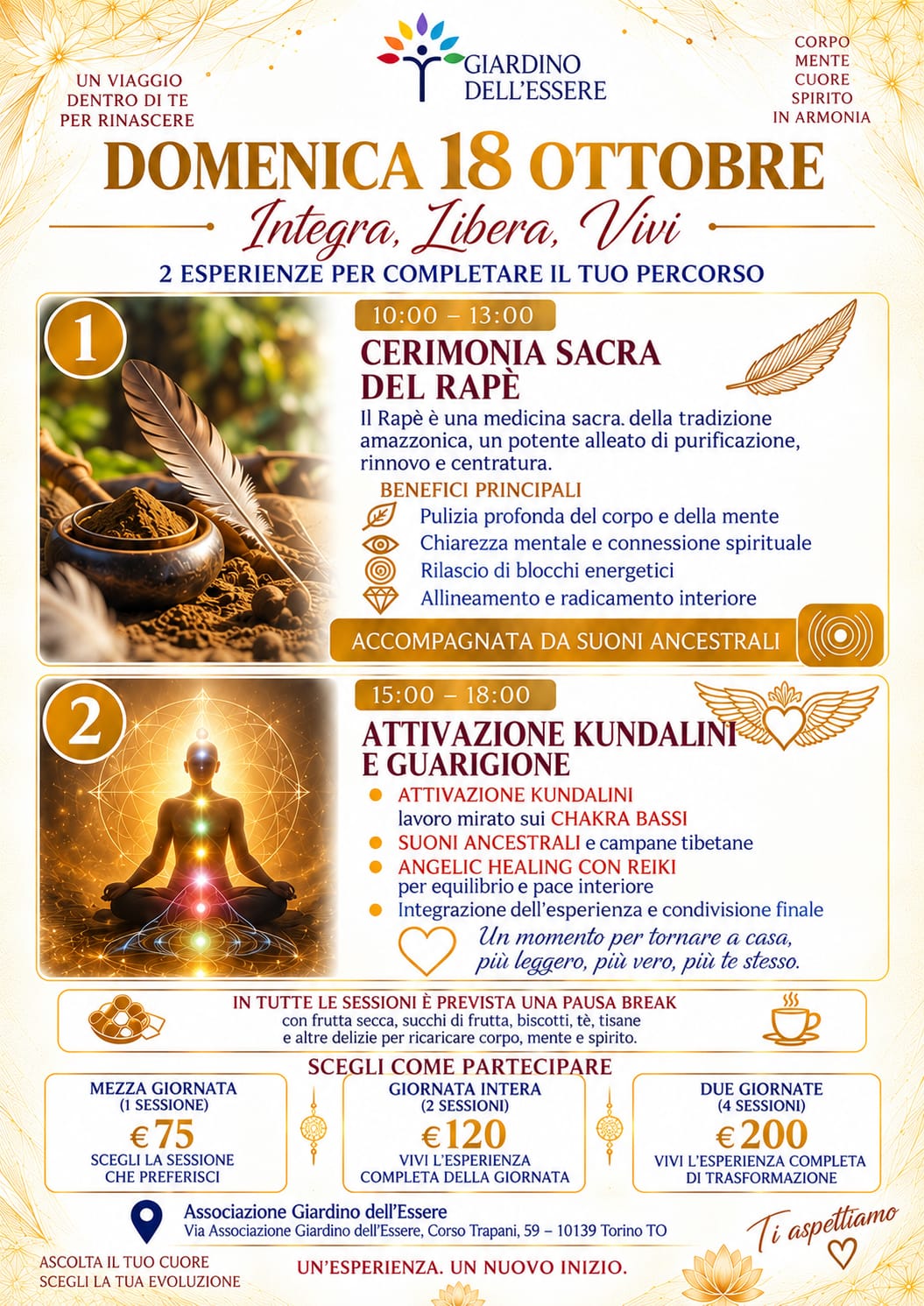 Integra, Libera, Vivi a Torino | Rapè e Kundalini
