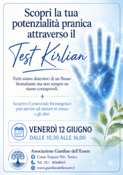 Analisi Energetica Test Kirlian a Torino Venerdì 12 Giugno